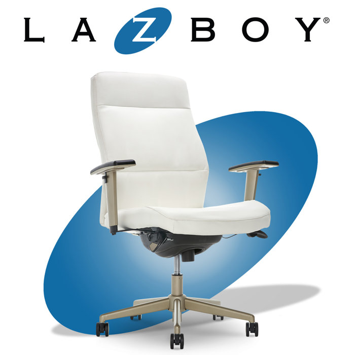 Baylor La Z Boy Bonded Leather Adjustable Ergonomic Executive Office Chair With Lumbar Support 